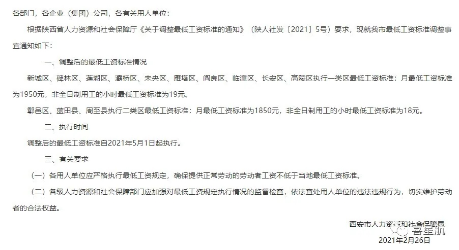 5月1日起陜西這些人最低工資標(biāo)準(zhǔn)均增加150！(圖2)